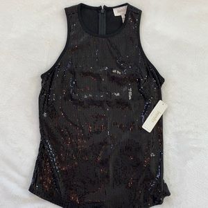 NWT. Beautiful sequence Laundry racerback tank. Perfect for holiday parties!